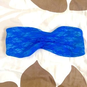 PINK Victoria’s Secret lace bra top bright blue XS
